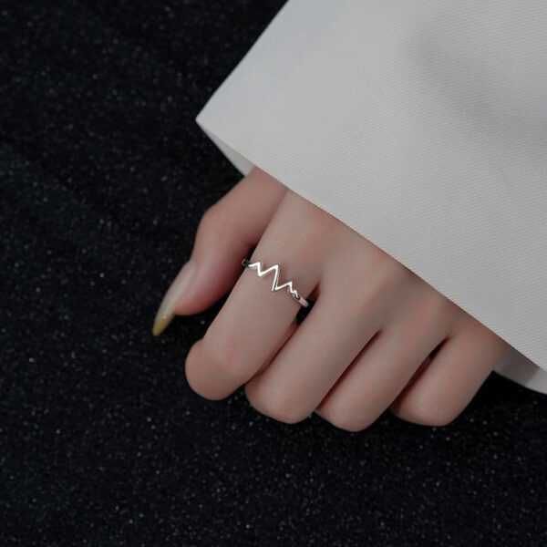Heartbeat Line Statement Ring - Image 2