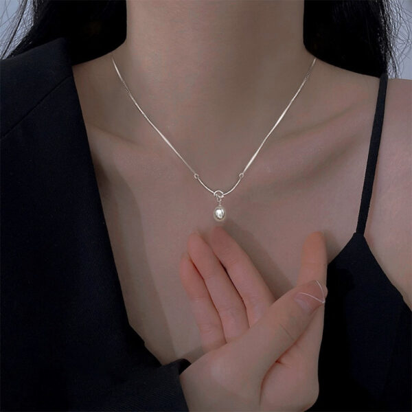 Minimalist Pearl Pendant Necklace - Image 2