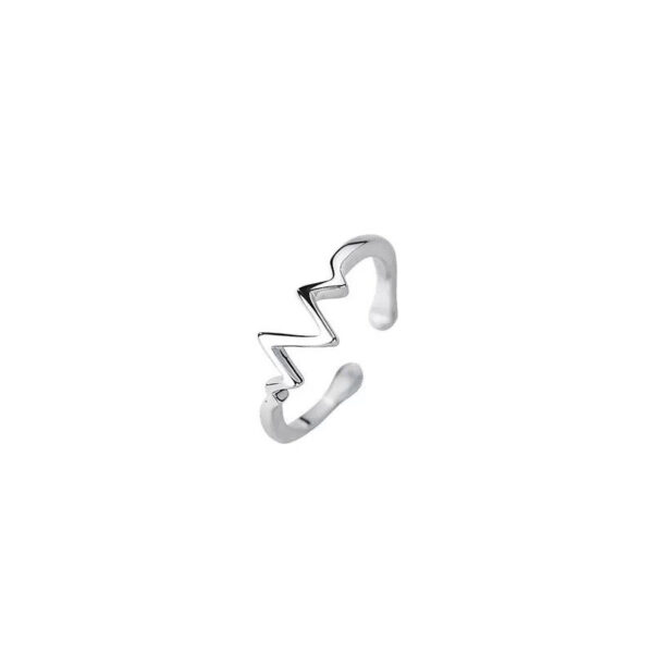 Heartbeat Line Statement Ring
